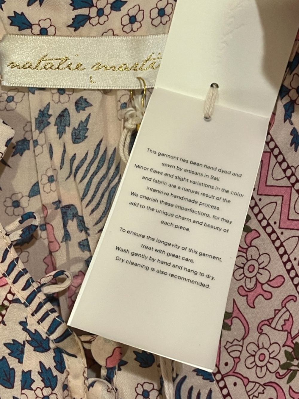 Natalie Martin Kids Floral Dress – Pink & Blue Botanical Print - Picture 3 of 4